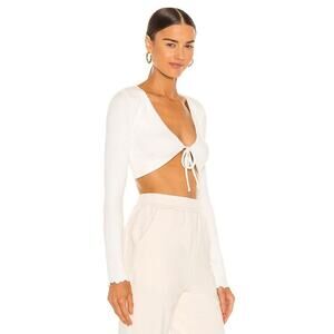Revolve Lovers and Friends Edge Cropped Cardigan Ivory Size Small